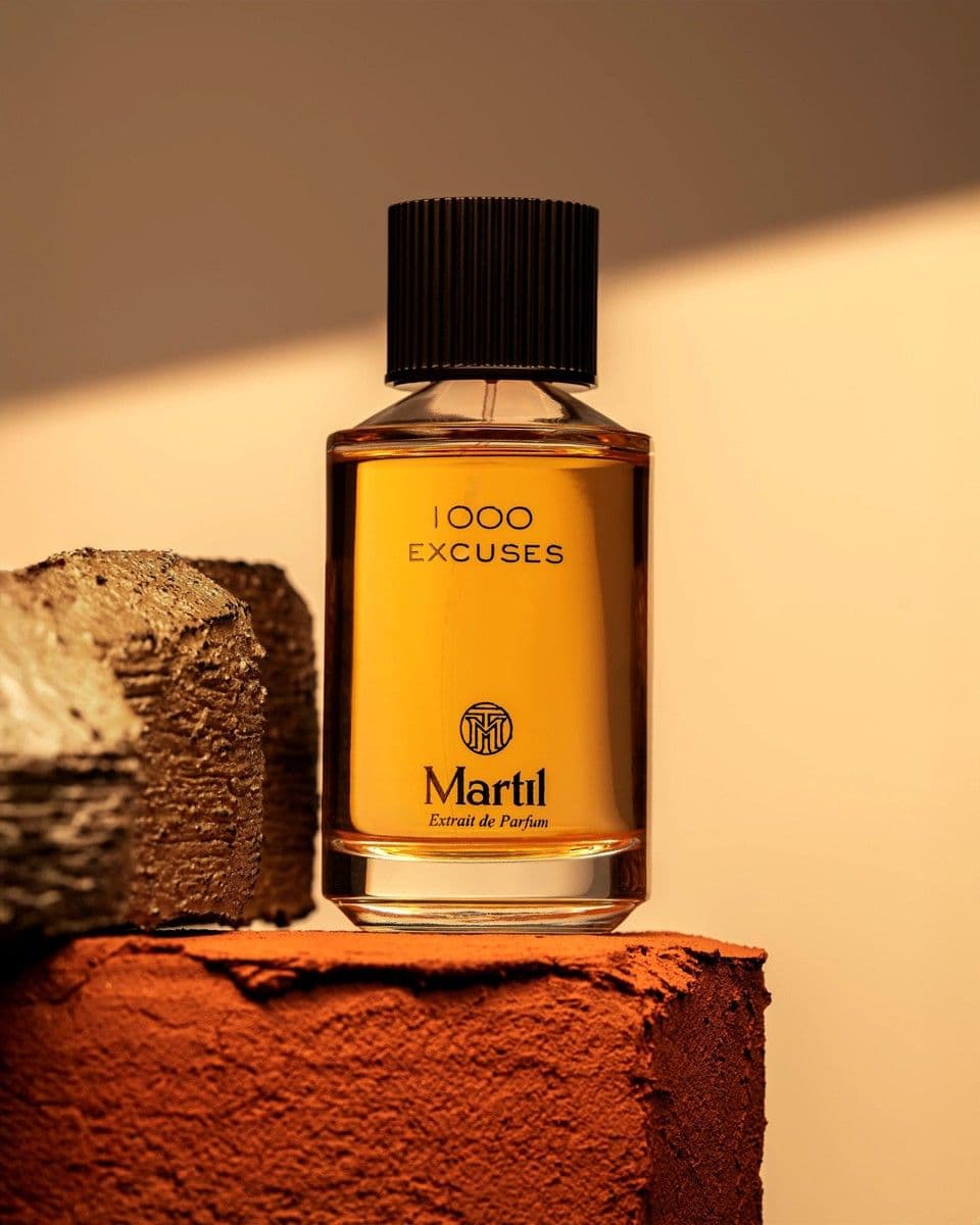 Flacon du parfum 1000 Excuses par Martil, famille olfactive orientale épicée